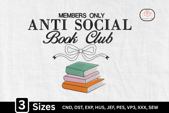 Review: Anti Social Book Club Embroidery Design