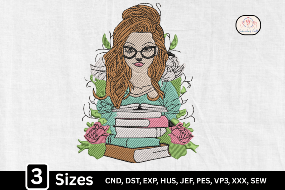 Review: Floral Book Stack Embroidery Design