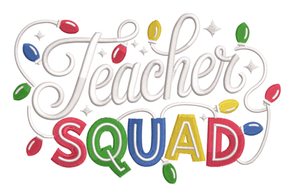 Review: Teacher Squad Christmas Lights Embroidery