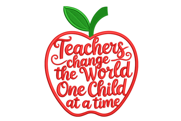 Teachers Change the World – Apple Embroidery Review